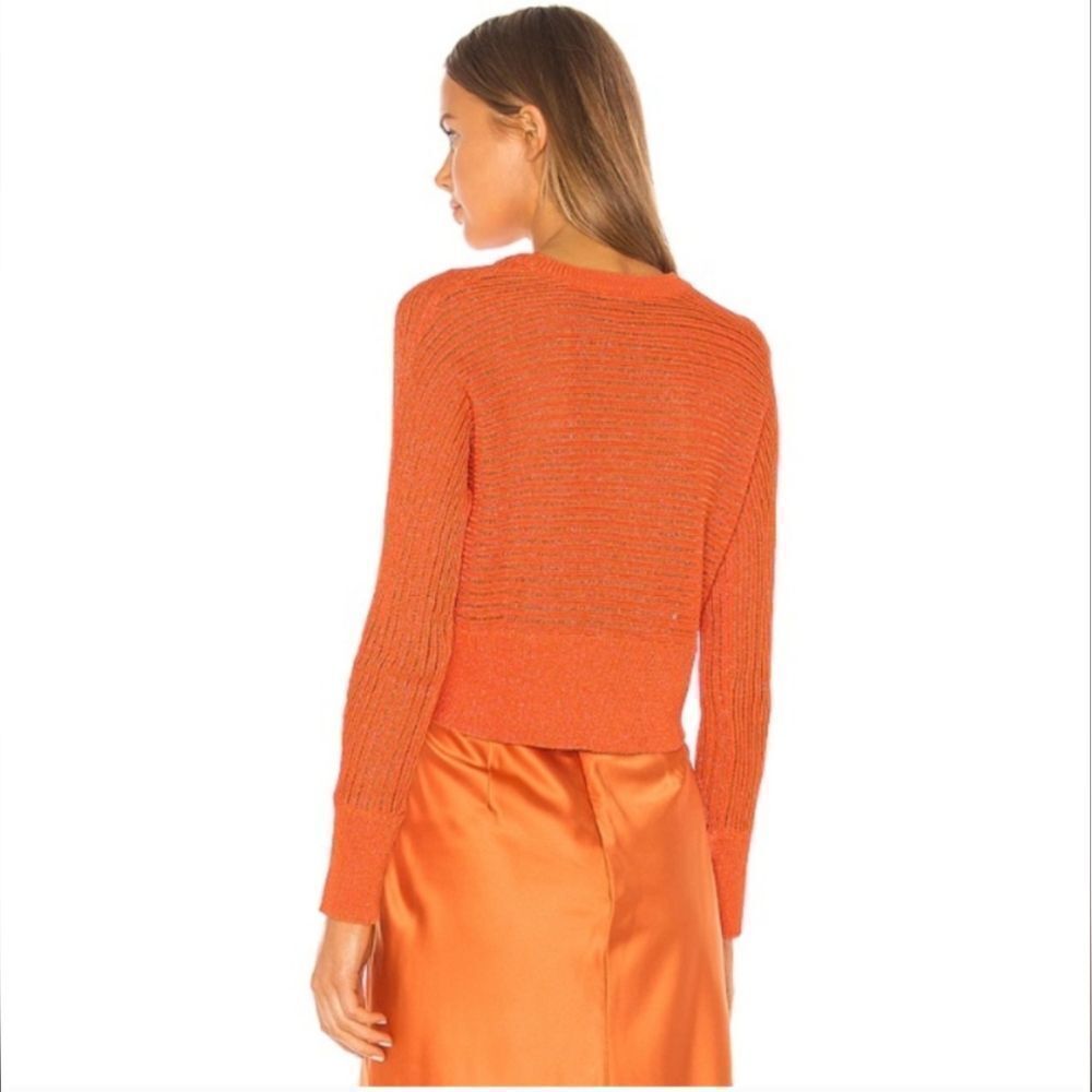 NWOT Song of Style Salma Orange Knit Sweater Revolve Size Small Luxury Beachcore - Picture 2 of 6